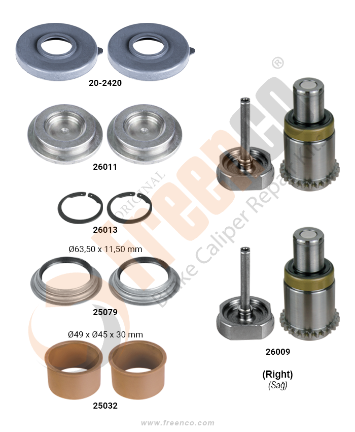 Ремкомплект суппорта FREENCO 20-2430 RH