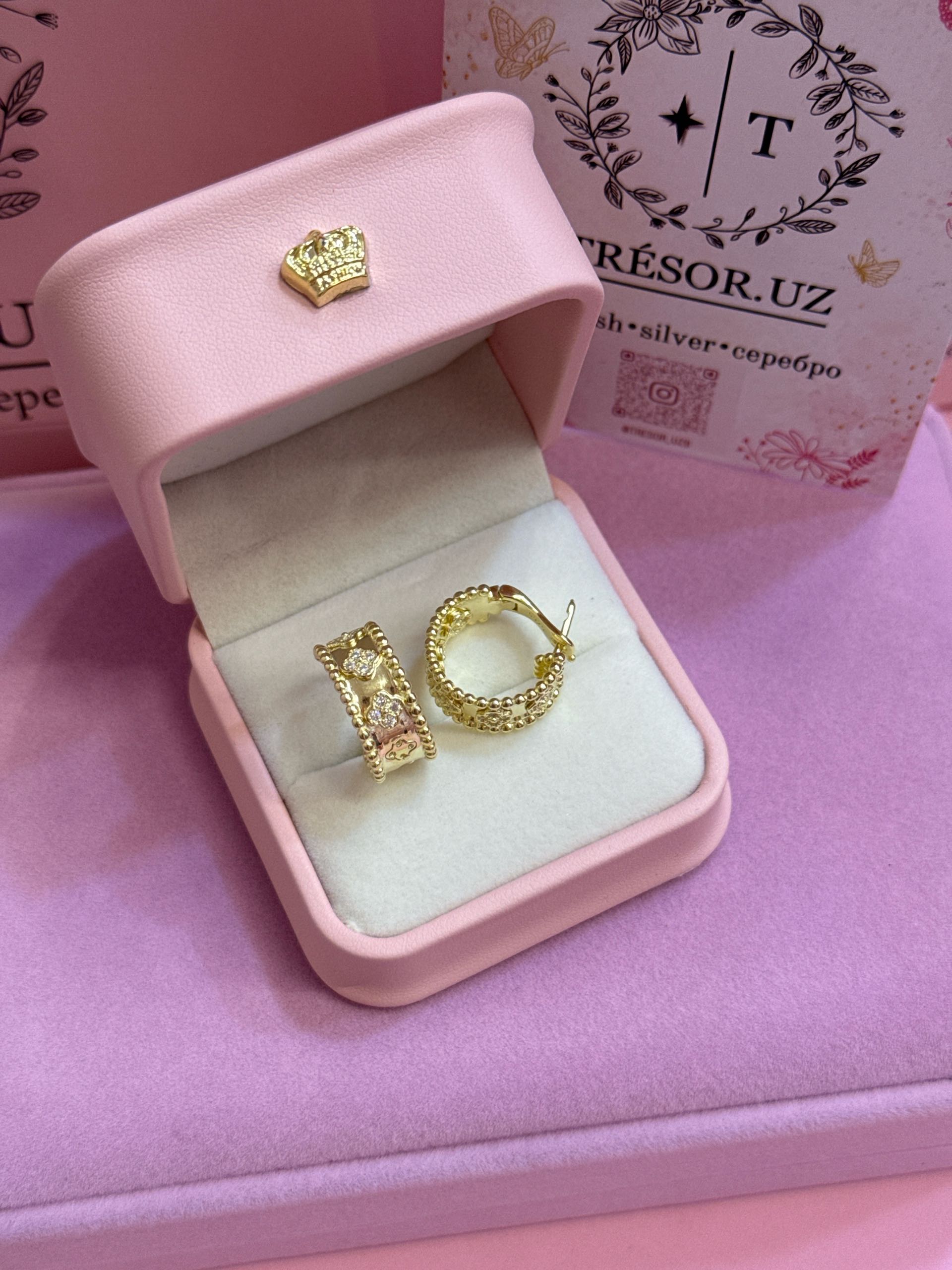 серьги с220 с золотым