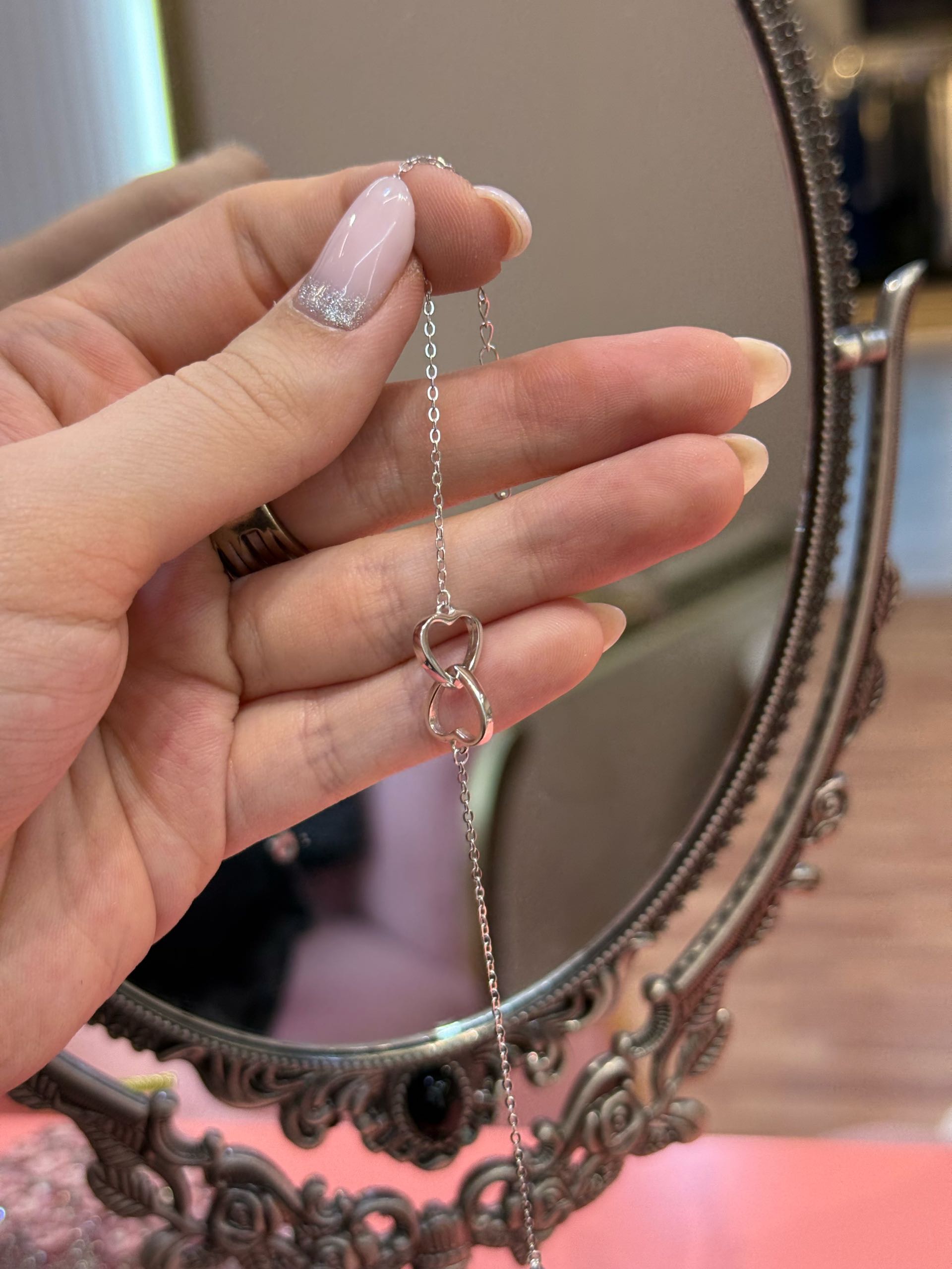 браслет б717 колечки сердечки