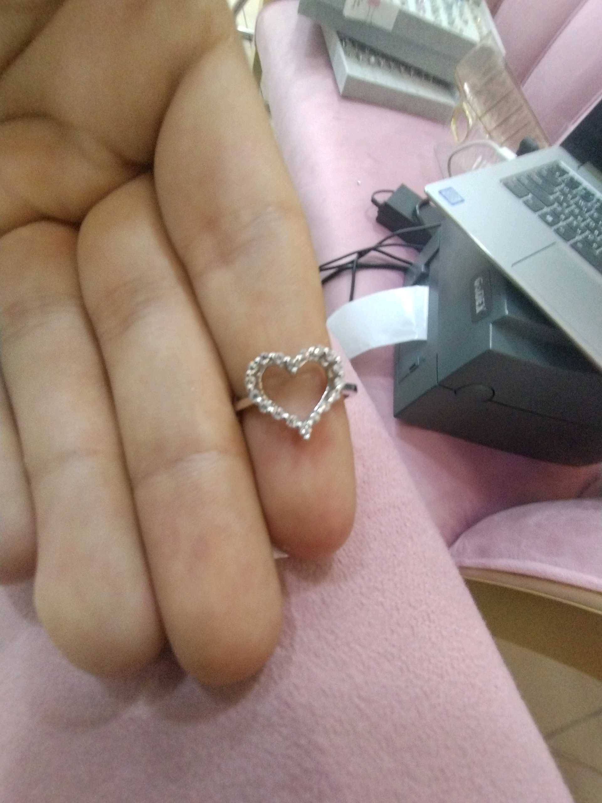 Кольцо сердечко р17.5